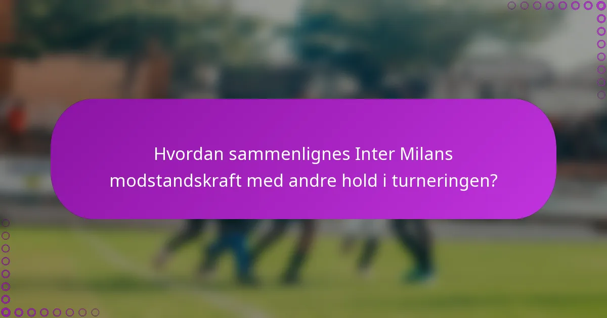 Hvordan sammenlignes Inter Milans modstandskraft med andre hold i turneringen?